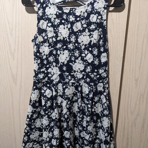 Floral Navy and White Dress